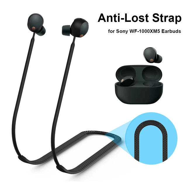 Sony WF-1000XM5 ケース カバー 保護カバー カラビナ 青み ブラック