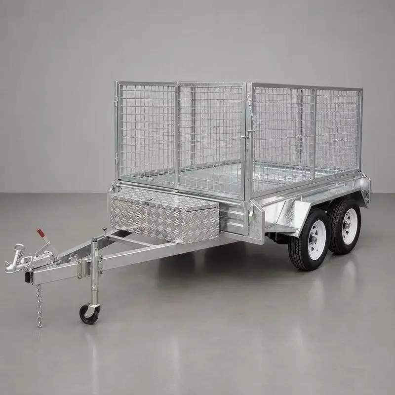 CE EEC ADR Double Shaft Hot Dip Galvanized Dump Box Trailer Front Storage Box Removable Steel Mesh Full Drop Tailgate