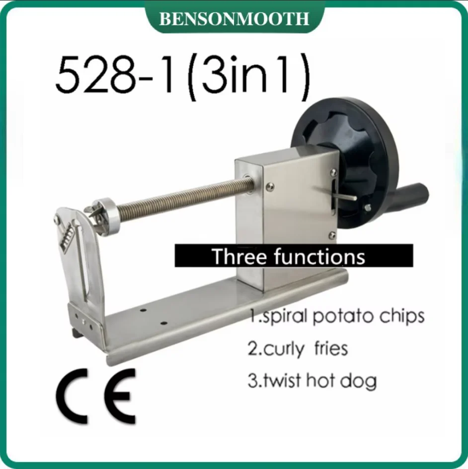 Commercial Manual Spiral Potato Chips Curly Fries Twist Hot Dog Cutter Slicer