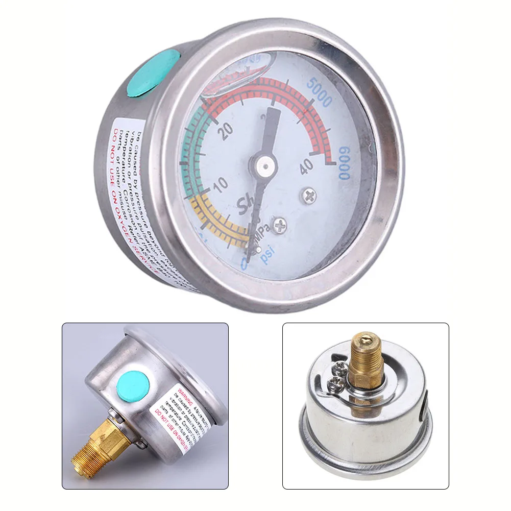 2inch Pool Filter Pressure Gauge Stainless Steel-Case 0-6000/ 0-40MPa Special Part For 30mpa Air Pump High-pressure Manometer