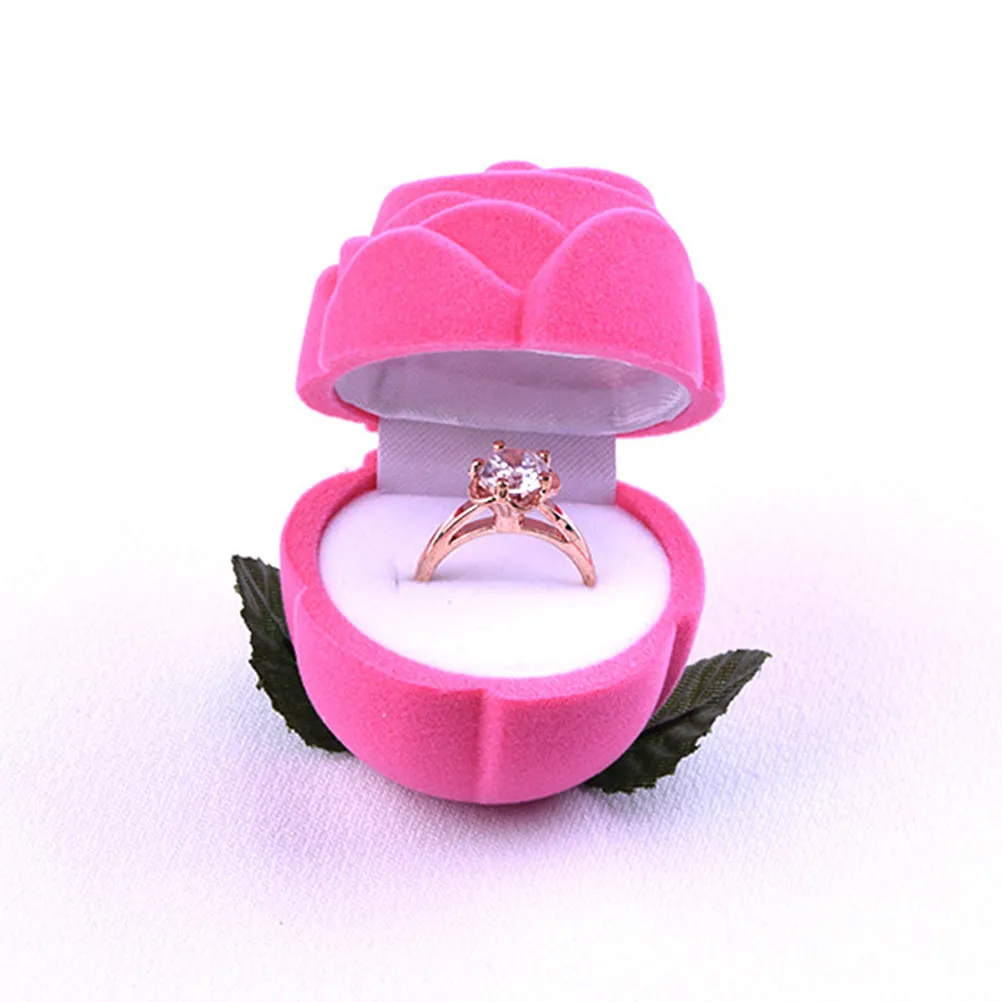 

Набор из 4 модных шкатулок для украшений: компактный, легкий футляр для хранения колец, идеально подходит для подарка на День святого Валентина, День матери, Рождество, День рождения, красный цвет