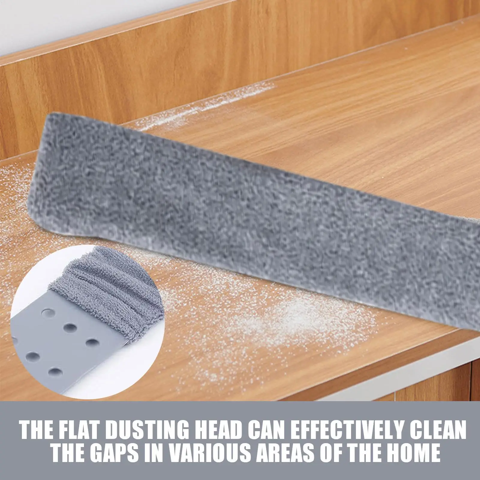 Bendable Microfiber Duster Retractable Flat Cleaning Supplies Under Couch Cleaning Tool Dust Wand for Home Apartment Office