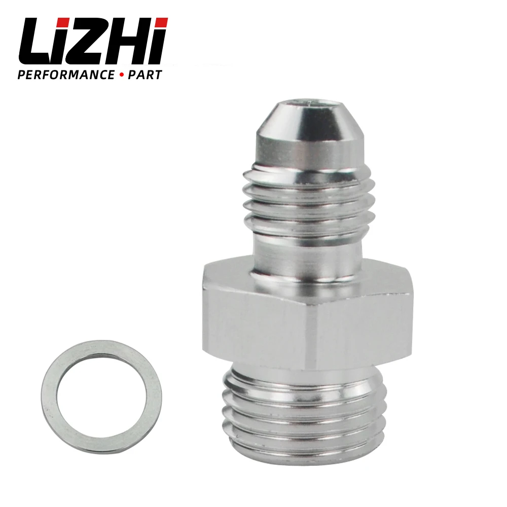 LIZHI RACING - AN4 4AN MALE to Straight Cut Male 6AN AN6 Fittings Adaptor + gasket