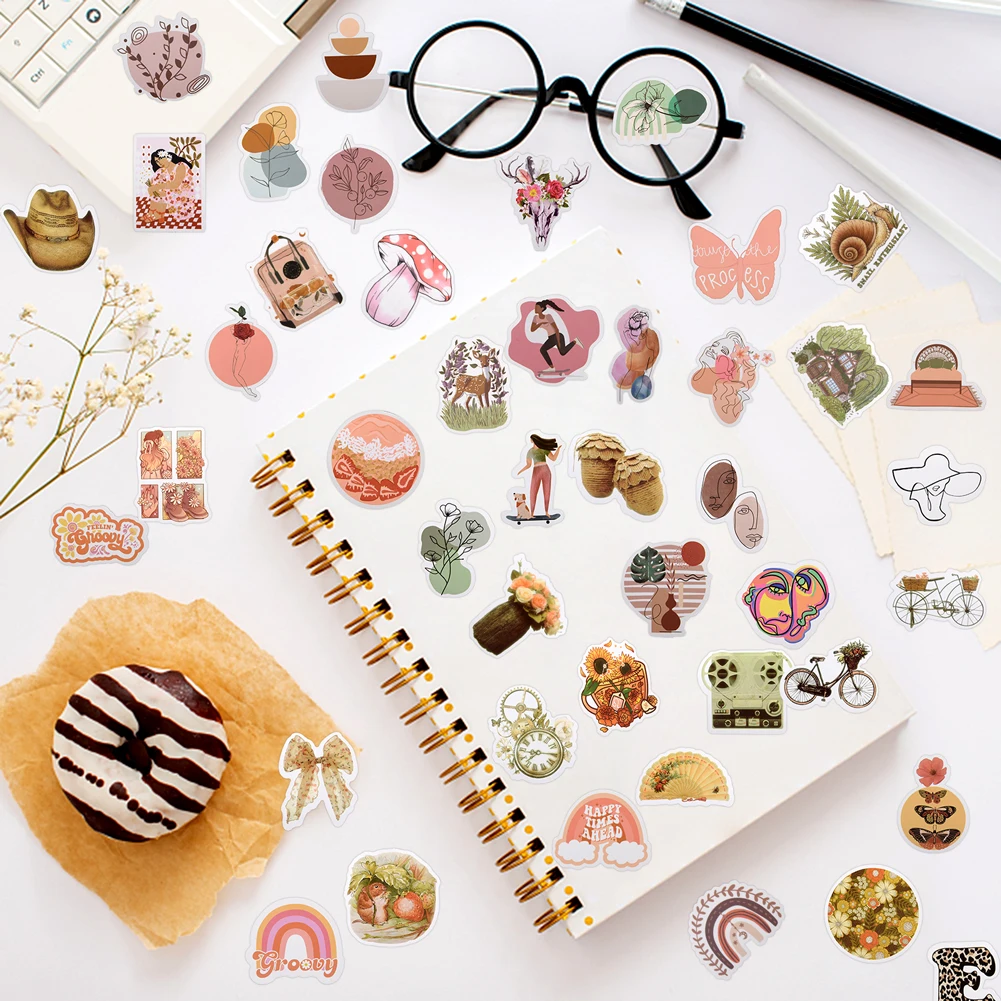 สติกเกอร์สวยงาม300ชิ้นสำหรับเด็กสมุดภาพกีตาร์ไวนิลน่ารักกันน้ำติดด้วยตนเองสเกตบอร์ดสำหรับกระบอกน้ำ