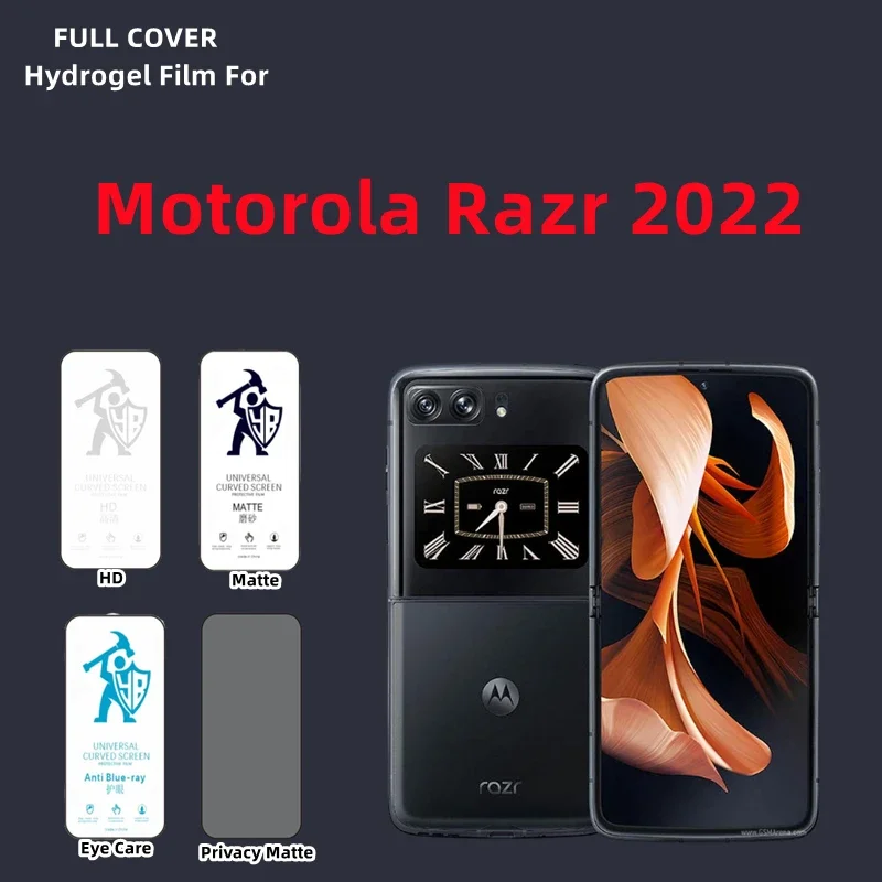 

Гидрогелевая пленка HD для Motorola Razr 2022, 2 шт., матовая Защита экрана для Motorola Razr 2022, матовая полная защита для конфиденциальности