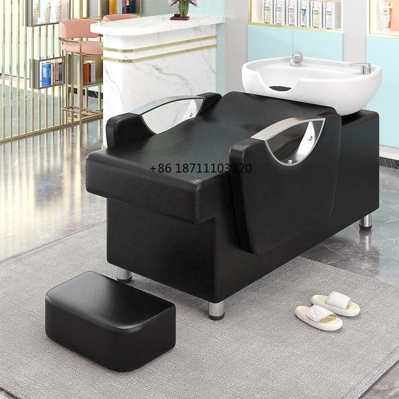 Hot sale modern saloon head washing chair thai lay down washing salon shampoo bed for barbershop