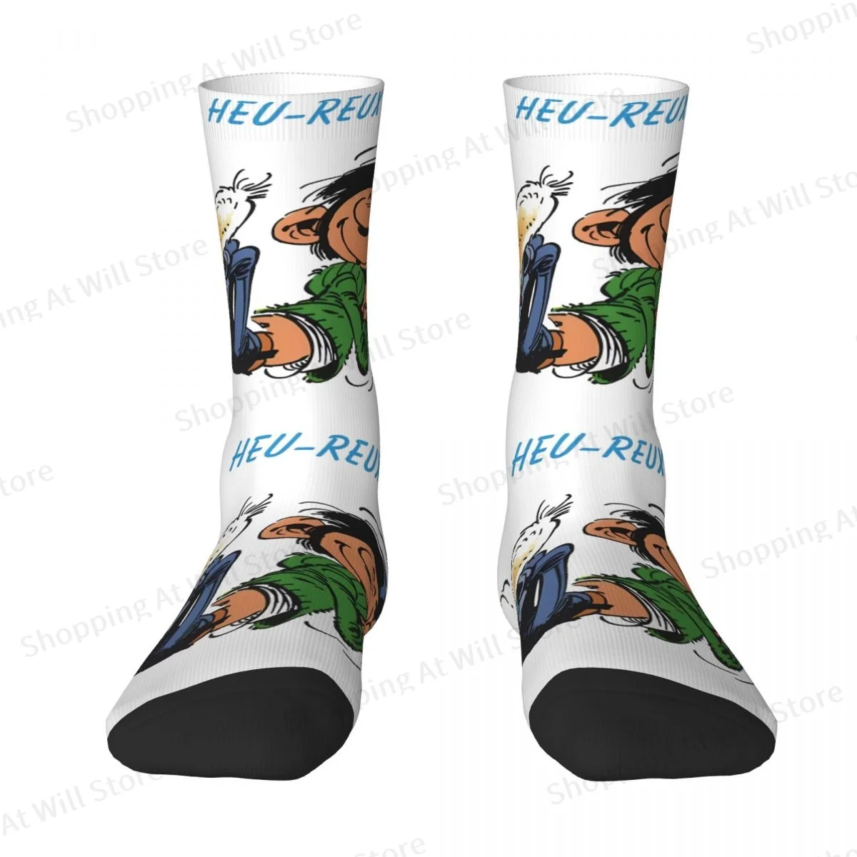 Gaston Lagaffe Unisex Winter Socks Running Happy Crew Socks Street Style Crazy Sock