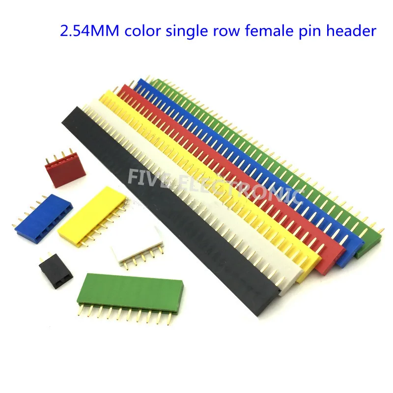 

10PCS/2.54MM In-Line Color Single Row Female Header 1*2P/3P/4P/5P/6P/8P/10P/11P/14P/16P/20/40P Red Yellow Blue Green White Black