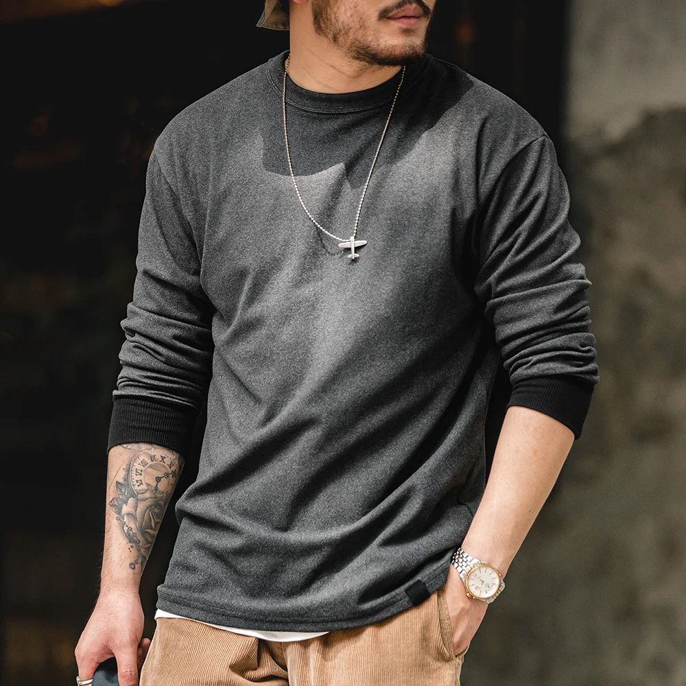 

Мужская плюшевая футболка с длинным рукавом, в американском стиле