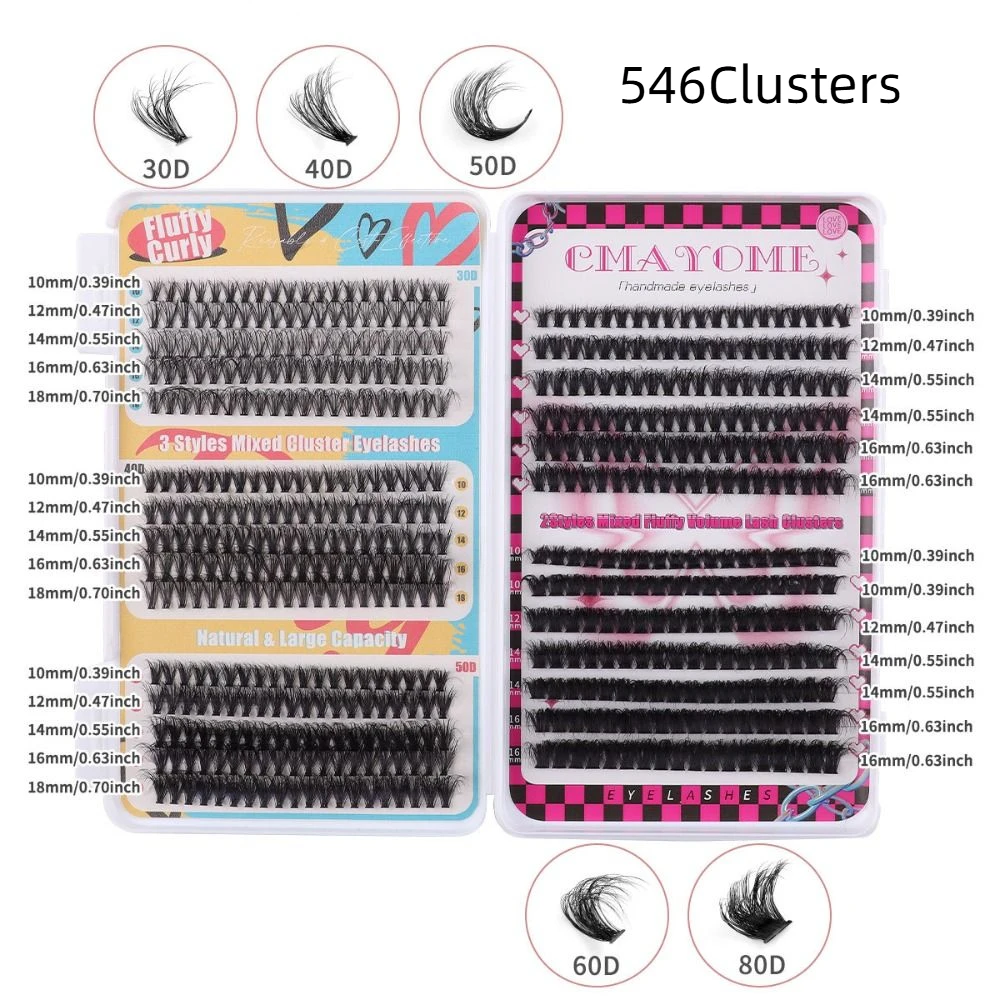 混合個別クラスターまつげメイク DIY ふわふわつけまつげ長持ち高密度セグメントまつげバンドルメイクアップツール