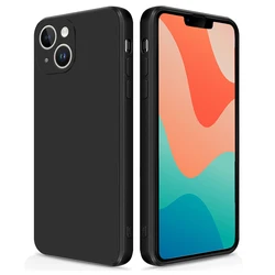 Black Shockproof Silicone TPU Phone Case For Iphone 11 12 13 14 15 Pro Max X Xs XR 8 7 6 Plus mini Protective Lens Cover Case