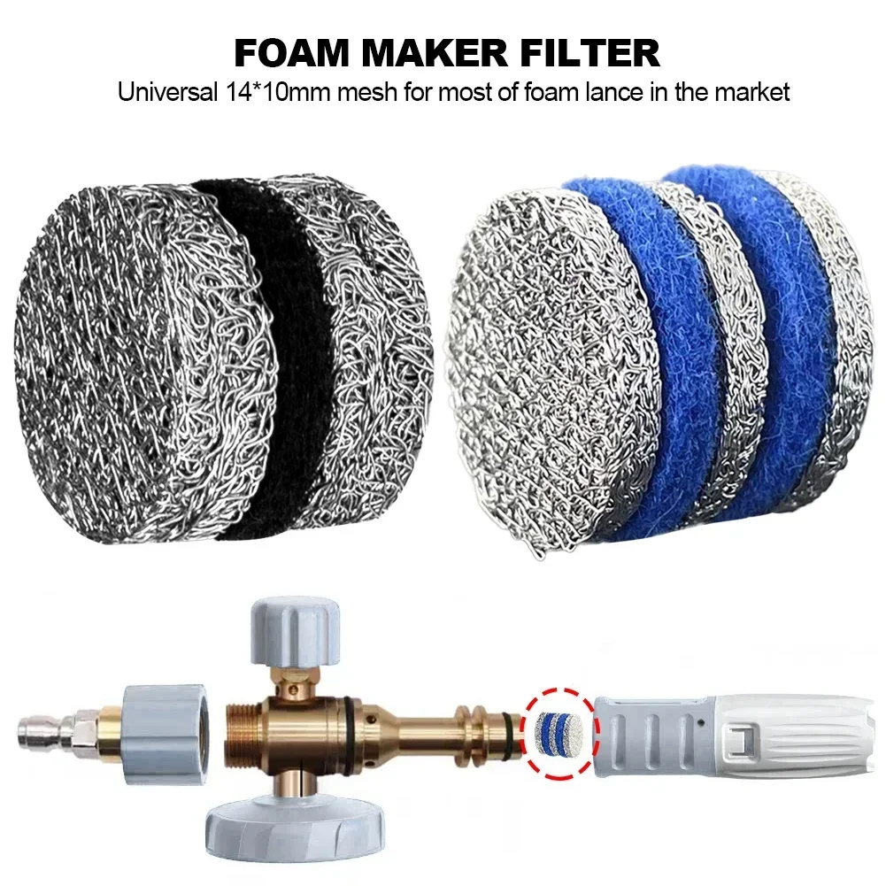 3/5 Layers Foam Cannon Orifice Nozzle Tips and Foam Maker Mesh Filter for High Pressure Washer Snow Foam Lance Parts 3000 PSI