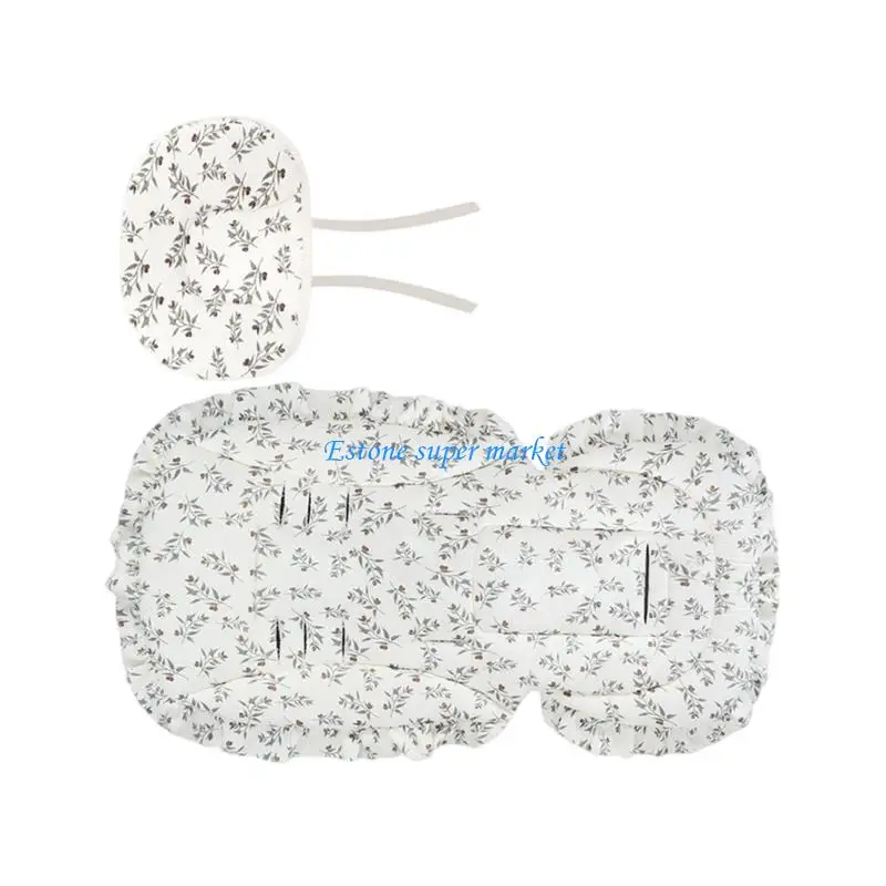 090B Shockproof Strollers Pad For Standard Carriages Machine Washable Design Pushchair Liner with Headrest