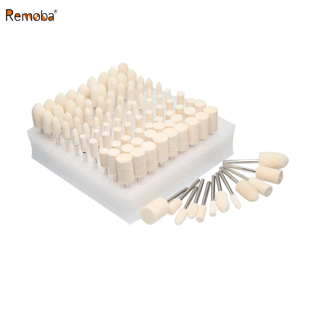 

Dia. 4-12mm Wool Felt Mounted Points Polishing Bobs for Mirror Finish of Metal Stone Glass Plastic