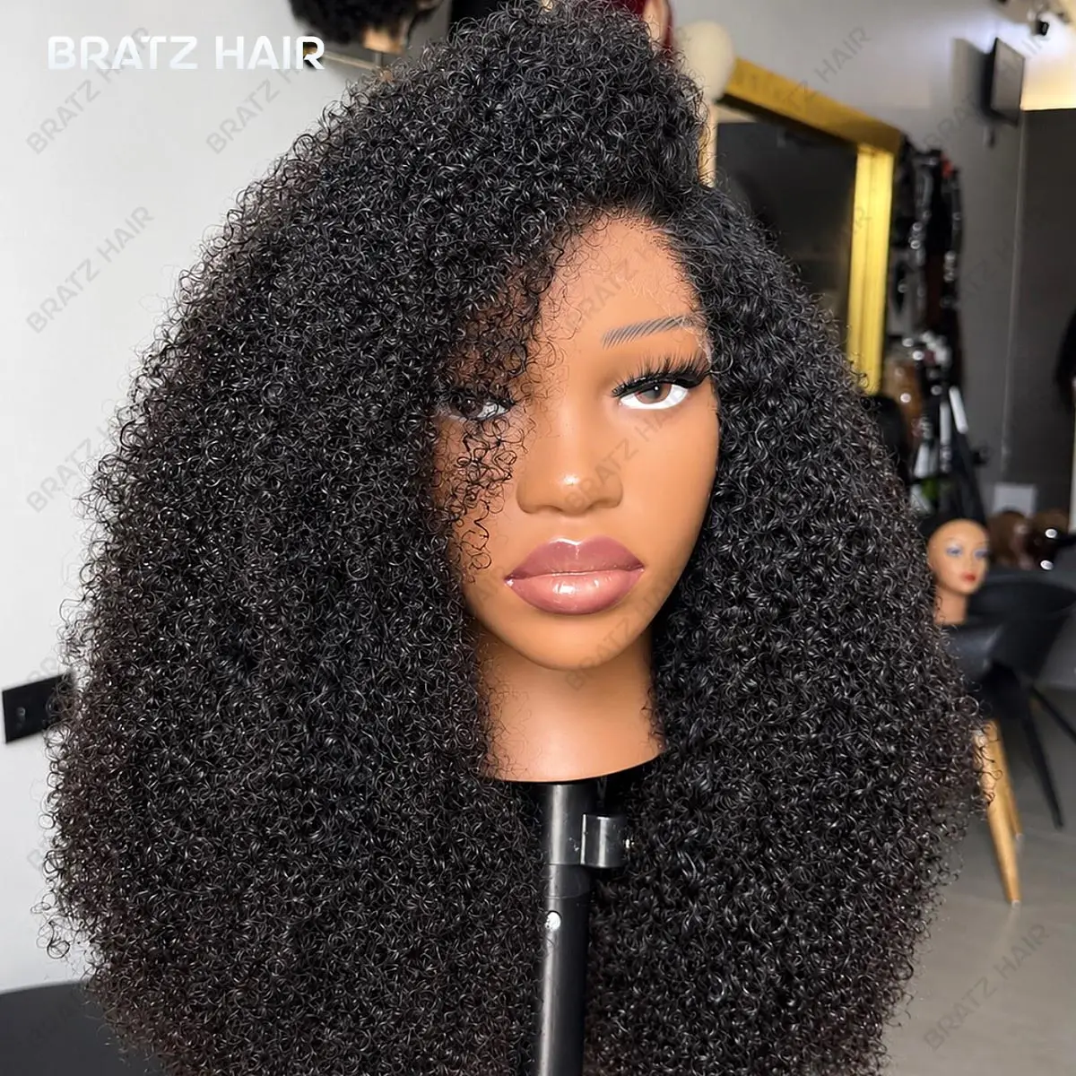450 High Density Afro Kinky Curly Lace Frontal Glueless Wear and Go Wigs 100% Human Hair Wig for Black Woman 13x6 13x4 Curly Wig