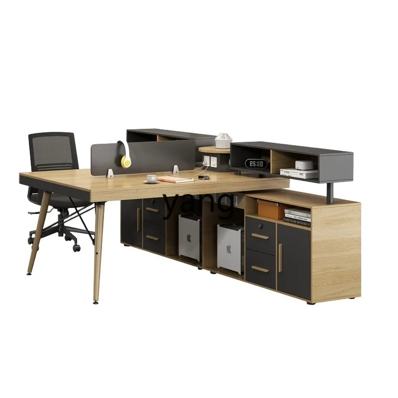 LH  simple accounting clerk four-person computer card seat cross desk