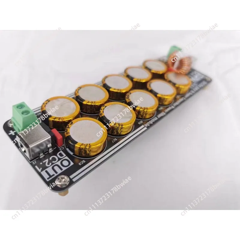 Super capacitor filter board dc5v-24v input, for raspberry pi 4b, headphone amplifiers, nuc, nas, daffy, and more