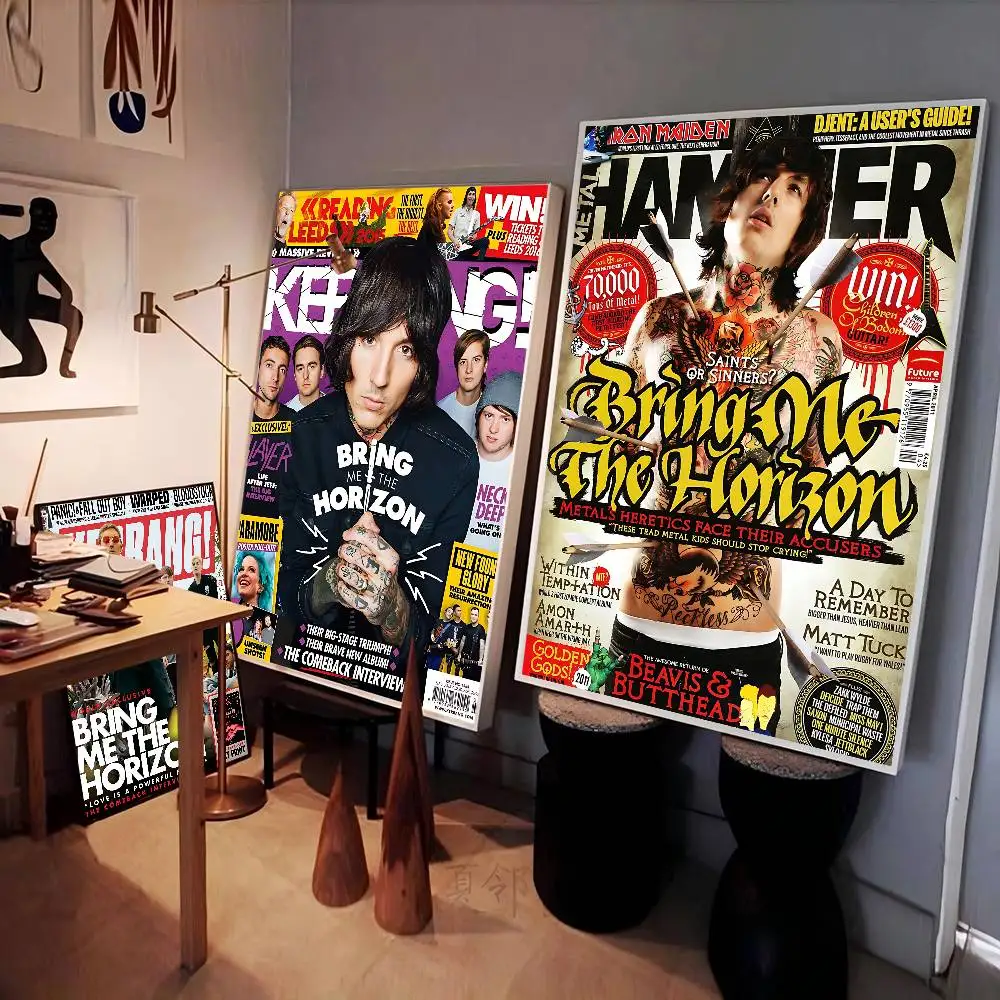Rock Band B-Bring Me The H-Horizon Movie Sticky Posters Vintage Room Home Bar Cafe Decor Room Wall Decor