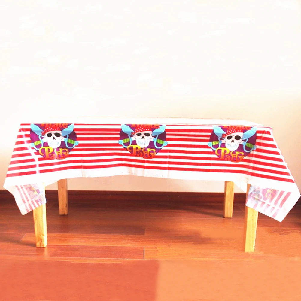 

Plastic Pirate Tablecloth Red Disposable Party Table Covers For Birthday Cosplay Picnic Decorations Table