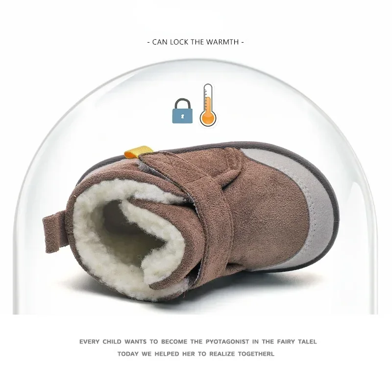 Stivali da bambino stivali da neve per bambini spessi caldi stivali da neve caldi in peluche con fondo morbido all\'aperto scarpe invernali