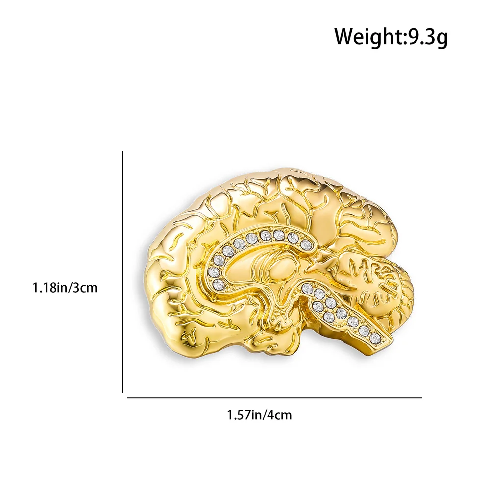 Harong Brain Brooch Badge Medical Anatomy Body Organ Brain Collection Pin for Doctor Nurse Internship Accessory Gift