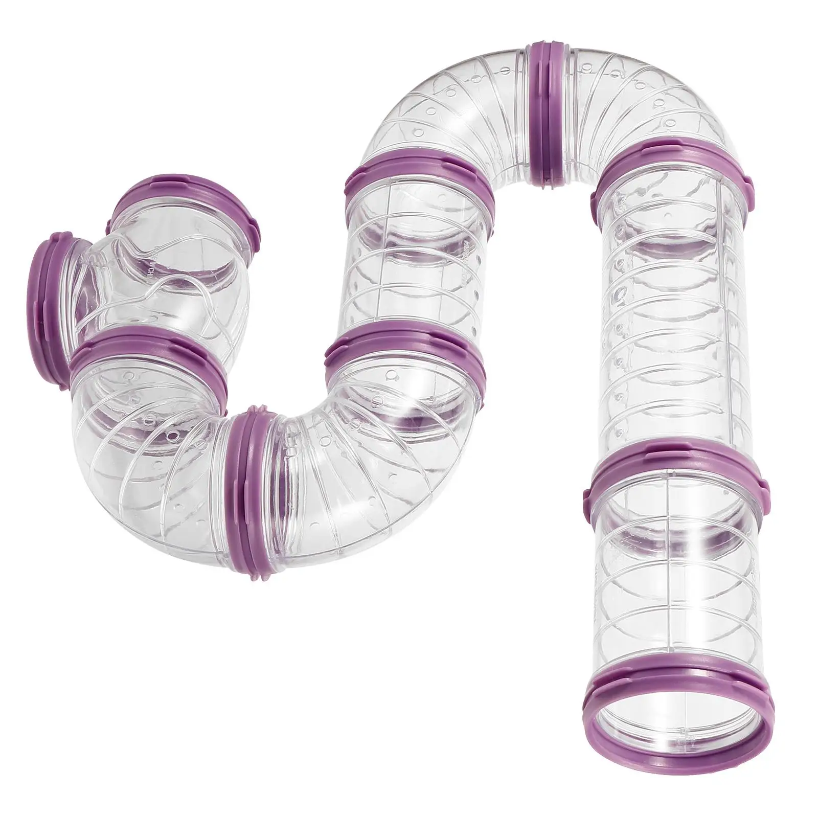 

New Purple DIY Hamster Tunnel Set Plastic Cage Connector Tubes for Dwarf Hamsters Gerbils Mice Small Animals Tube Toy Thickened