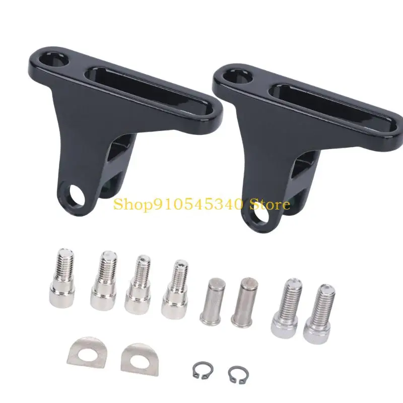 U2JA Motorcycle Passenger Footrest Mounting Bracket Set, Metal Replacement Bracket Pair with Matching Hardware Included for