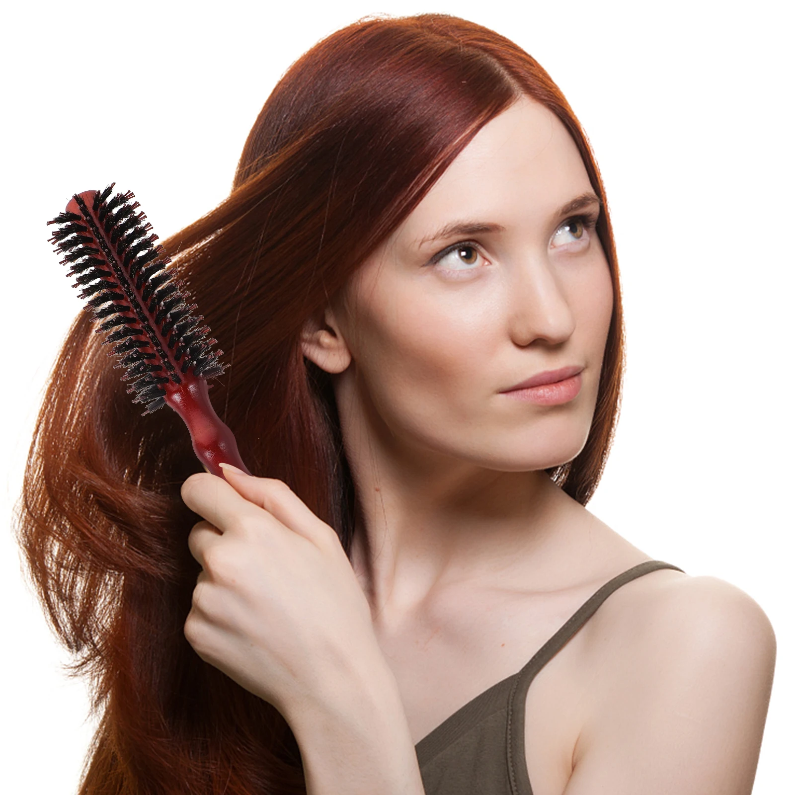 

2Pcs Natural Bristle Hair Brush Round Curling Combs Durable Wood Handle Anti-Frizz Hair Styling Drying Sizes