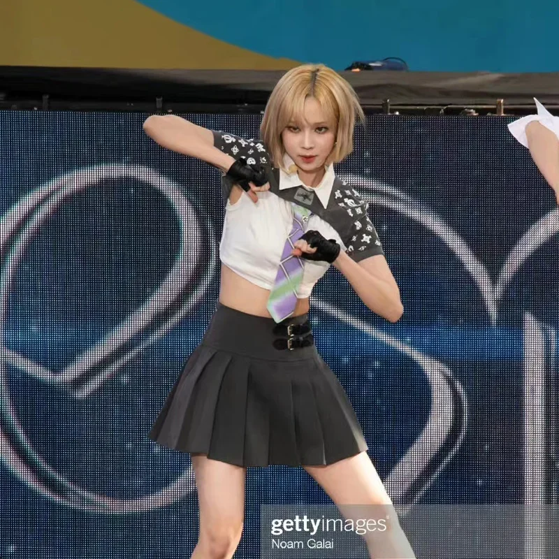 여성용 Kpop 아이돌 의류, 회색 플리츠 스커트, 재즈 댄스웨어, 댄서 복장, 음악 축제 복장, 레이브 스테이지 코스튬, JL4648, 겨울