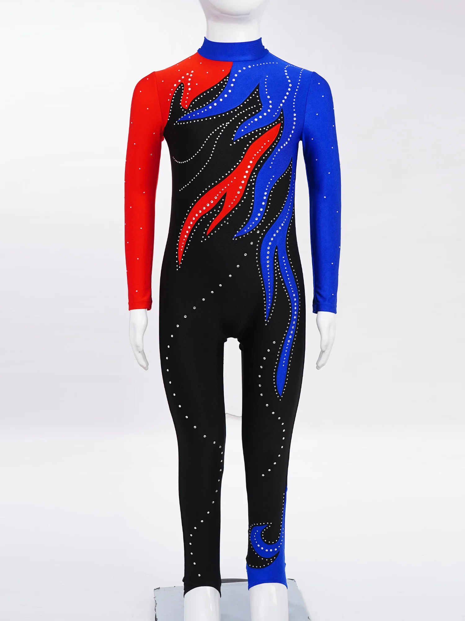 Enfants filles strass brillants gymnastique rythmique Performance justaucorps à manches longues Ballet danse patinage acrobatie Yoga combinaison