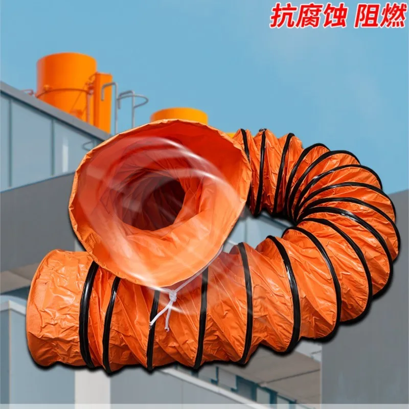 10M Anti High Temperature Flame-retardant Canvas Steel Wire Telescopic Hose Exhaust Duct Fan Air Duct Ventilation Duct