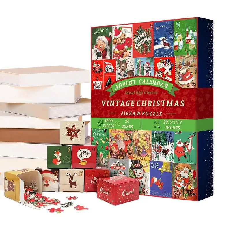 Christmas Advent Calendar Jigsaw Puzzle Holiday Puzzles Jigsaw Puzzles 1000 Pieces Advent Calendar Exquisite 2024 Countdown