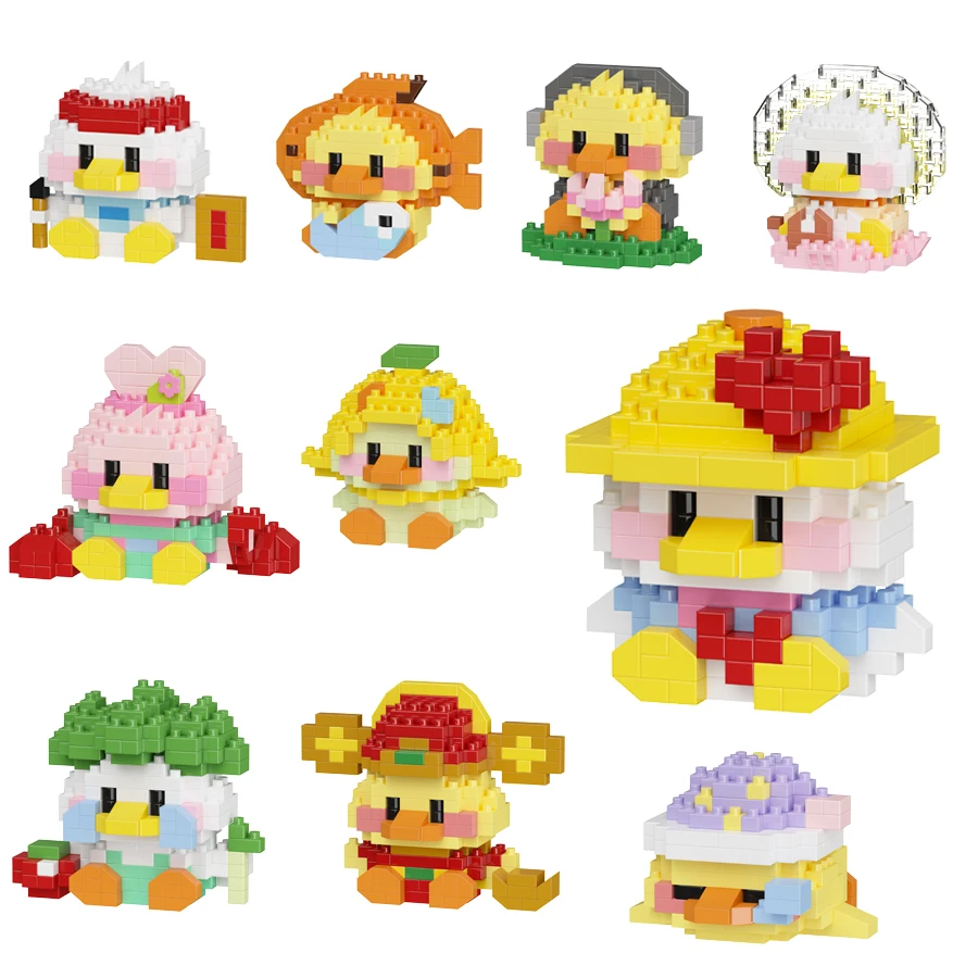 Cute Duck Series Cartoon Building Blocks Toys Small Particle Micro Blocks Animals Toys DIY Children Gifts