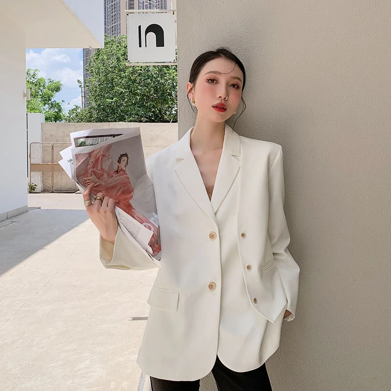 

Women's Fall/winter Retro Casual Short Asymmetric Patchwork Blazer Coat Commuting Solid Color Loose Single Breasted Suit Jacket