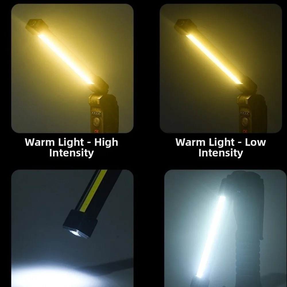 

Многофункциональный складной фонарик COB, перезаряжаемый через USB, красный стробоскоп SOS, складной рабочий фонарь, 7 режимов освещения, магнитное основание