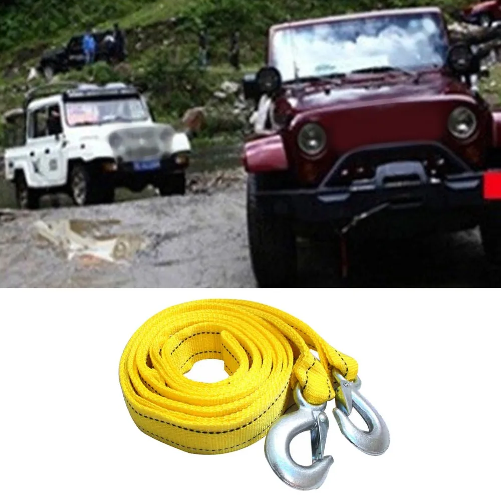 Tow Strap with Hook 5 Ton Load 13ft Length High Strength Nylon for Cars Trucks Off Road Vehicles