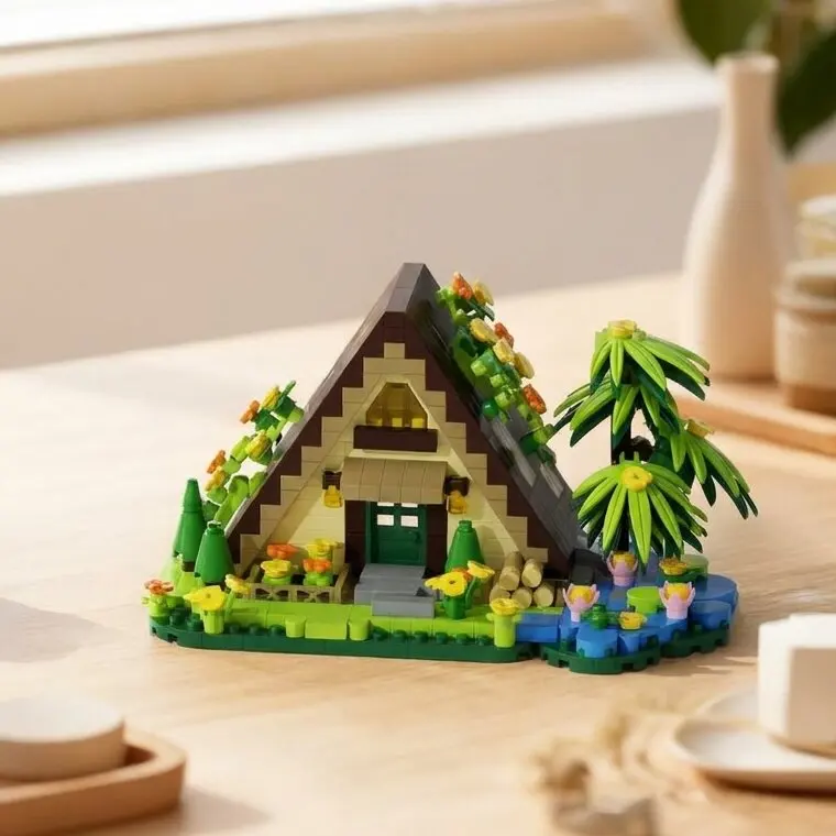 479-teiliges Waldhütten-Mini-Bausteinset Stadtansicht Gewächshaus Windmühle Baumhaus DIY-Modell Geburtstagsgeschenk
