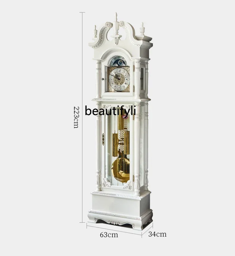 European Style Mechanical Floor Clock Living Room Villa Retro Clock American Vertical Pendulum Clock Classical