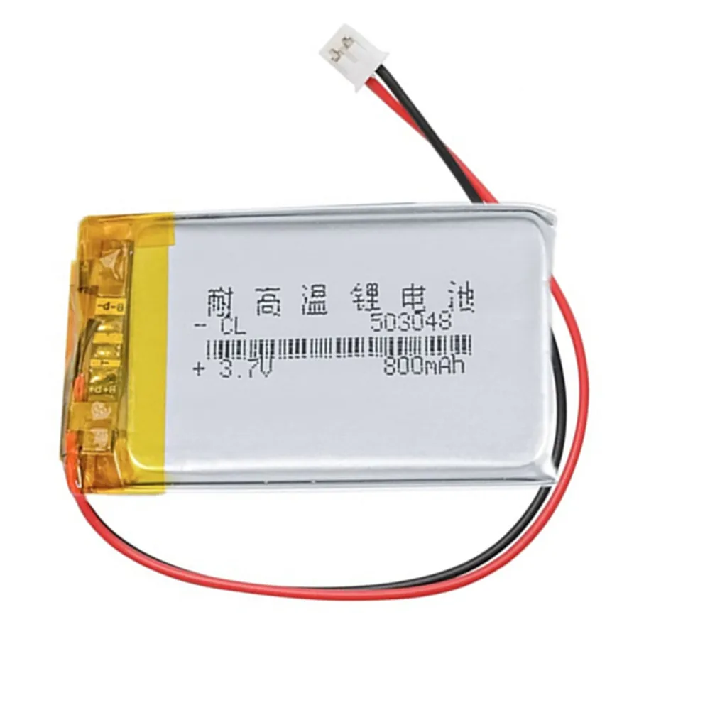 503048 3.7V 800mAh Lithium Polymer Battery JST-PH 2pin 2.0mm For GPS DashCam Sat Nav Car Camera MP3 Driving Recorder LED Light