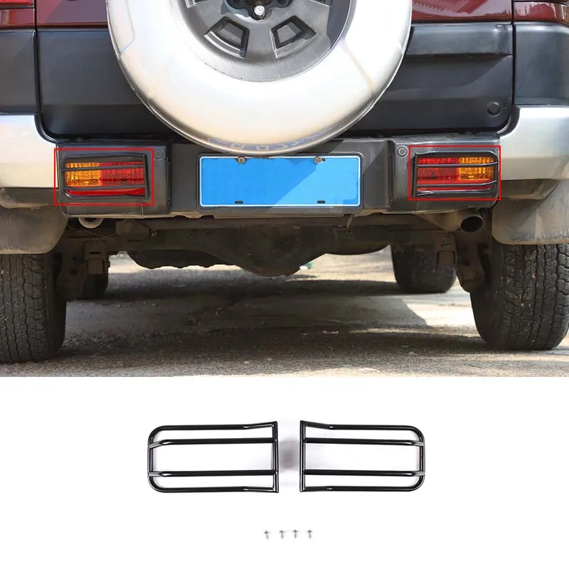 

For 2007-2021 Toyota FJ Cruiser Carbon Steel Black Car Rear Fog Lamp Guard Sticker Car Exterior Detail Protection Accessories