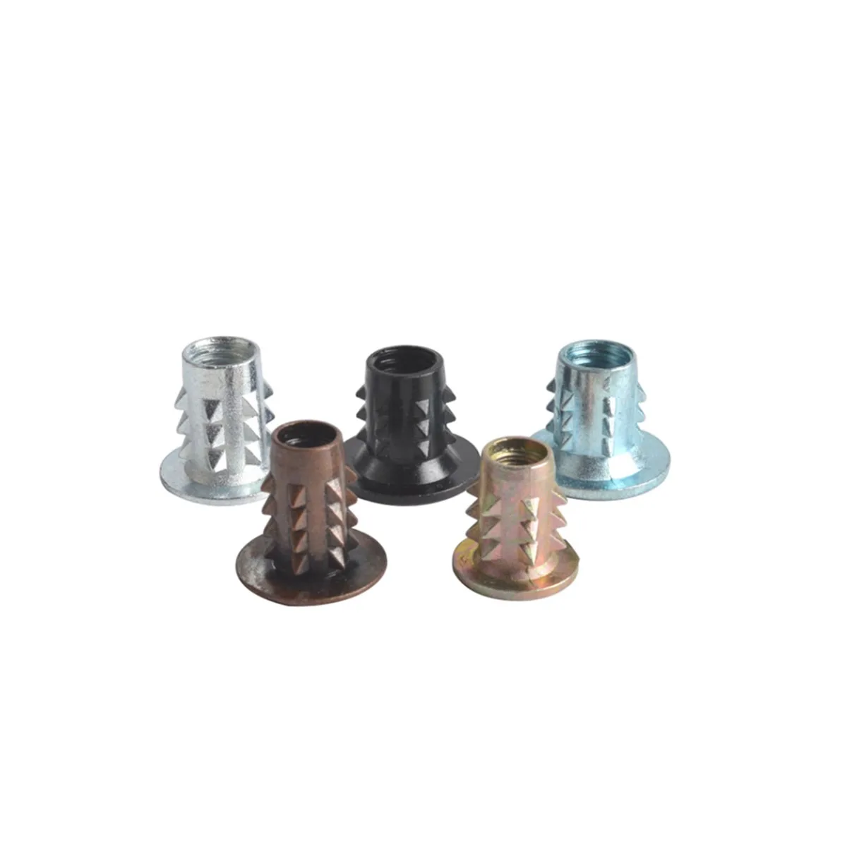 Zinc Alloy Thickened Inner And Outer Teeth Pointed Furniture Nuts Embedded Screws Fasteners M3M4M5M6M8