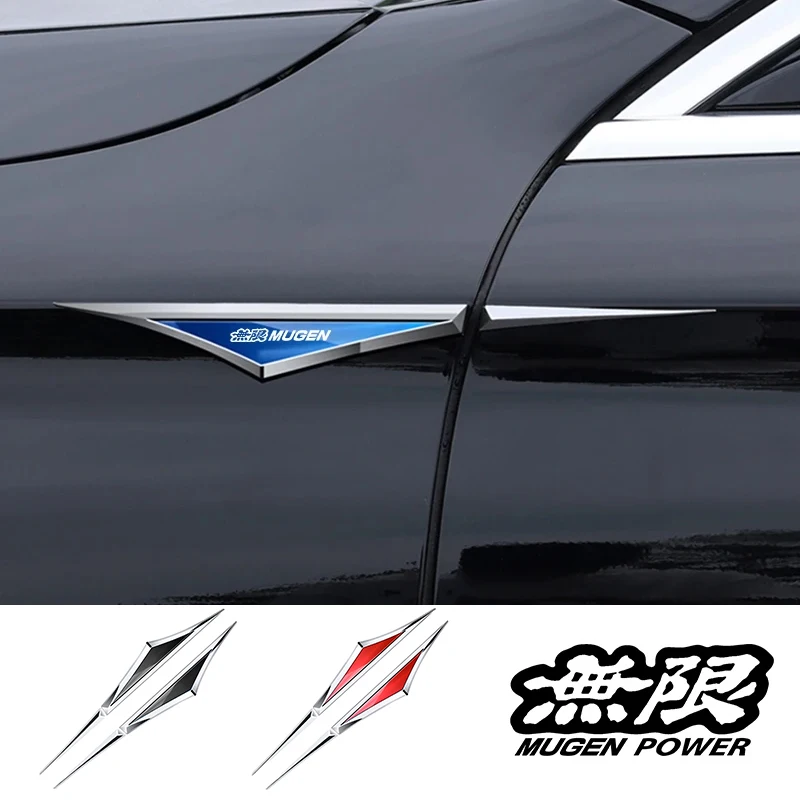 

2pcs Car side door body front door metal modified decorative stickers for Honda mugen power Accord City Jazz Hrv Civic vezel Crv