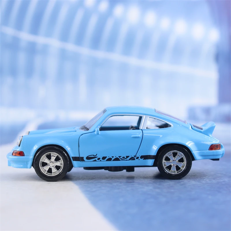 1:36 1974 Porsche 911 CARRERA High Simulated Alloy Car Model Pull Back Sound And Light Toy Model Decoration Boy Gift H24