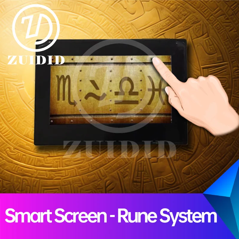 

Real life escape room prop Smart Screen Rune System adjust the 4 runes to right ones to unlock escape game ZUIDID