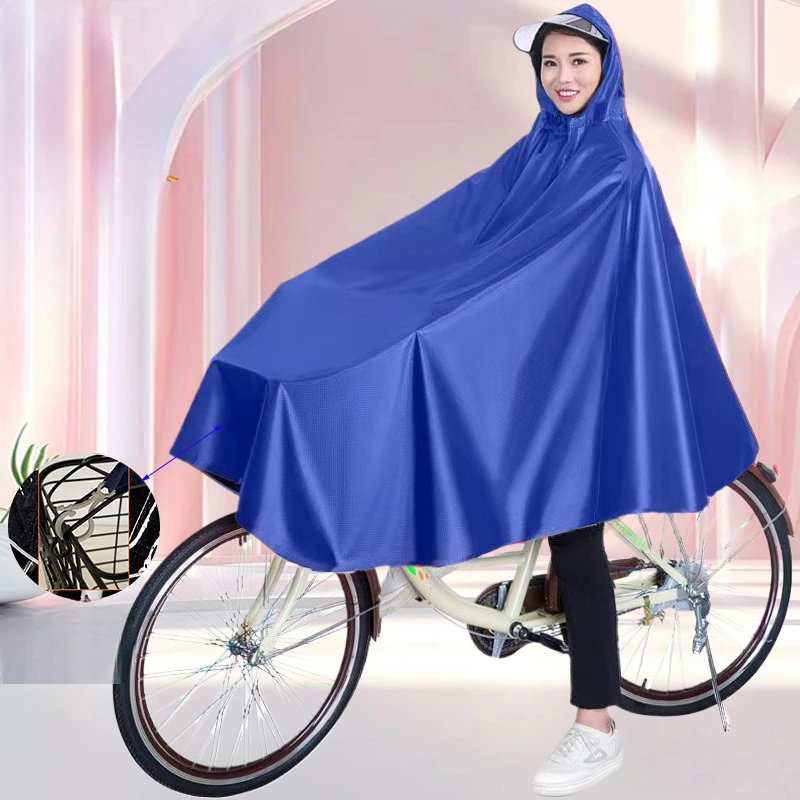 Bicycle Raincoat Single Person Poncho Electric Bike Shared Bicycle Men and Women Thickened Adult Student Riding Rainproof