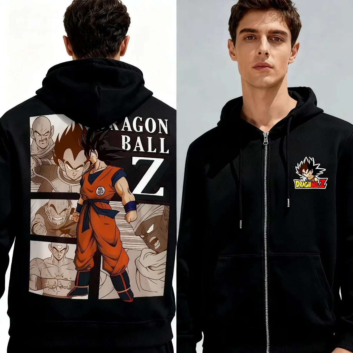 

Dragon Ball 2025 Новая популярная куртка Bandai Easy Care, мужская хлопковая толстовка на молнии с графическим рисунком, машинная стирка для занятого образа жизни