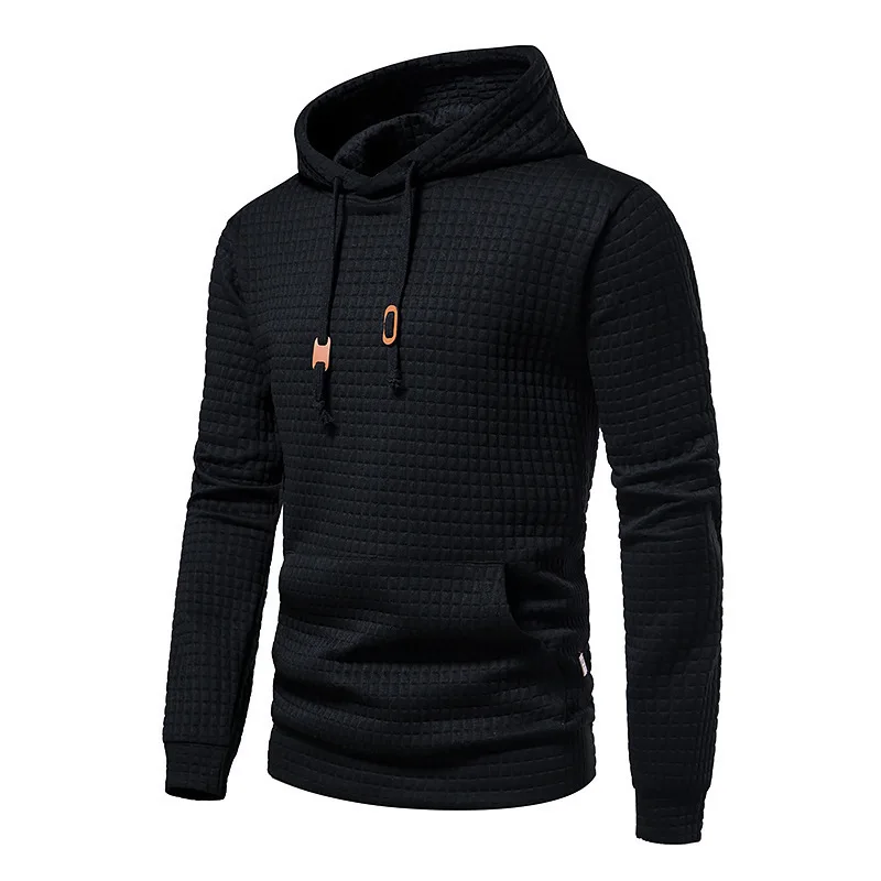 

2025 Autumn and Winter New Men's Fashion Leisure Hoodie Jacquard Bathroom Checkered Clothes Outdoor Sports Running Hoodie