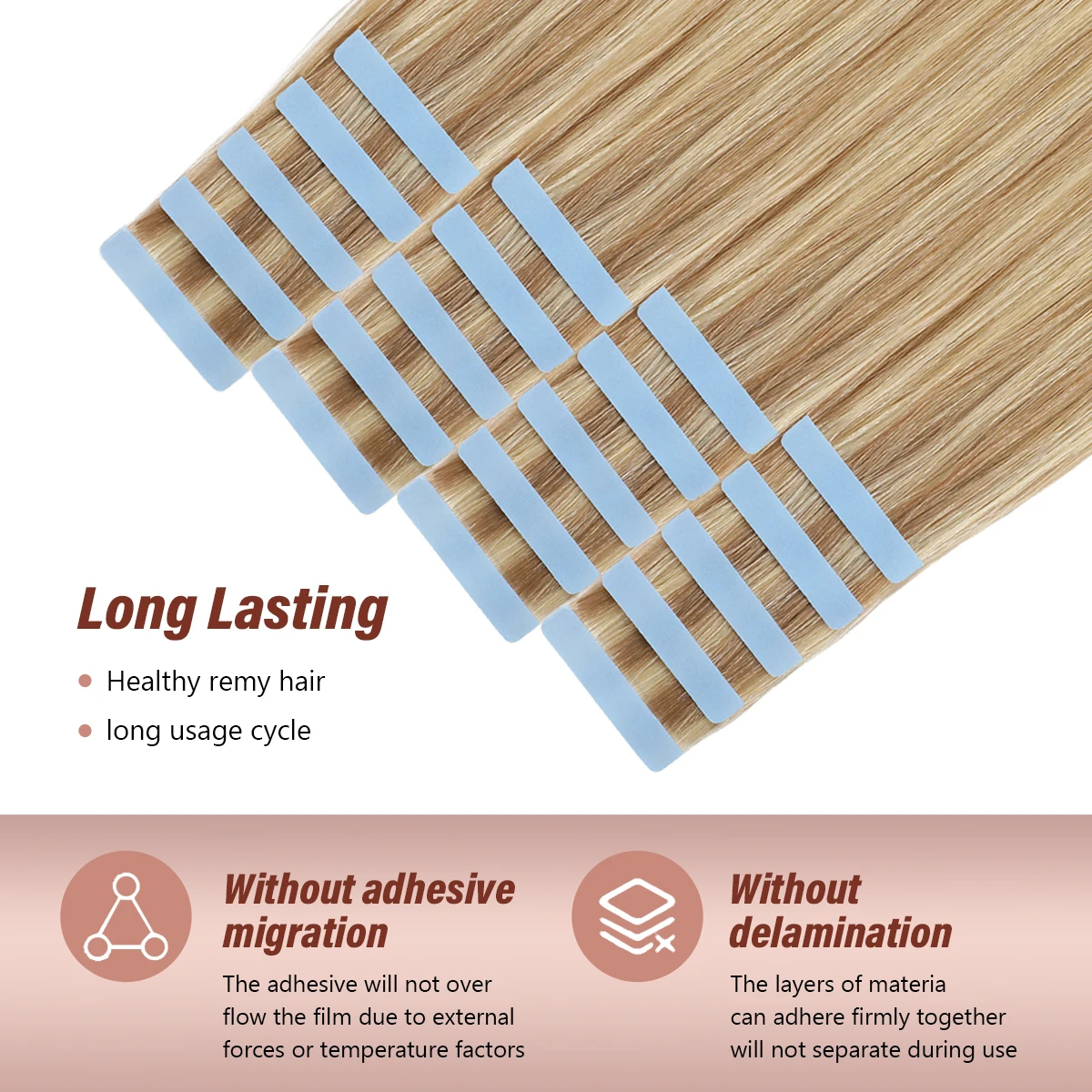 100% حريري سلس غير مرئي Balayage شقراء قذرة لتسليط الضوء على التبييض شقراء 20 قطعة شريط مستقيم في وصلات شعر بشري