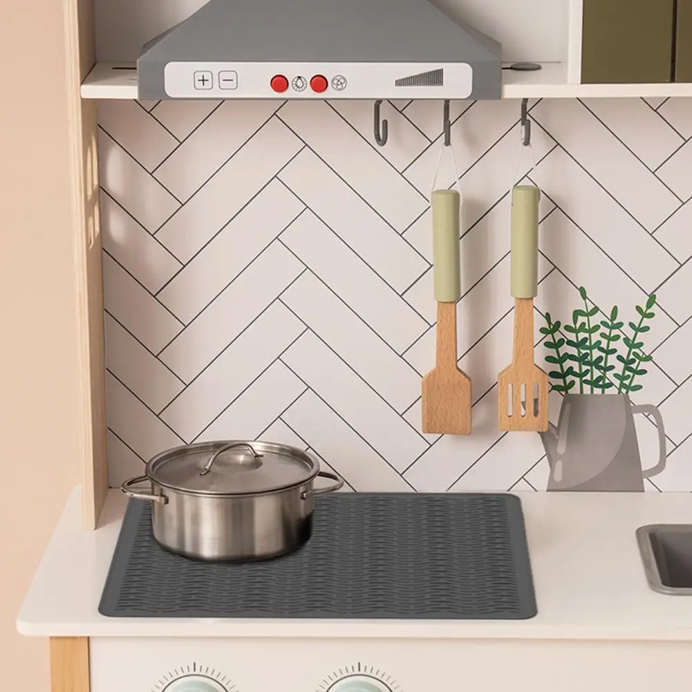 وسادة مطبخ مقاومة للحرارة غطاء زجاجي مضاد للحرق وسادة تصريف من السيليكون مقاومة للحرارة للأواني الساخنة لكونترتوب للأواني #6