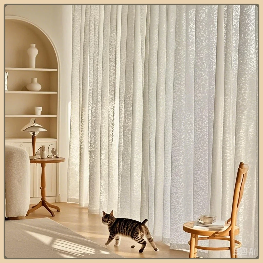 

Custom Size Curtain That Are Light Transmitting Opaque Dreamy Leaf Texture Curtains Balcony Living Room White Tulle Door Screen